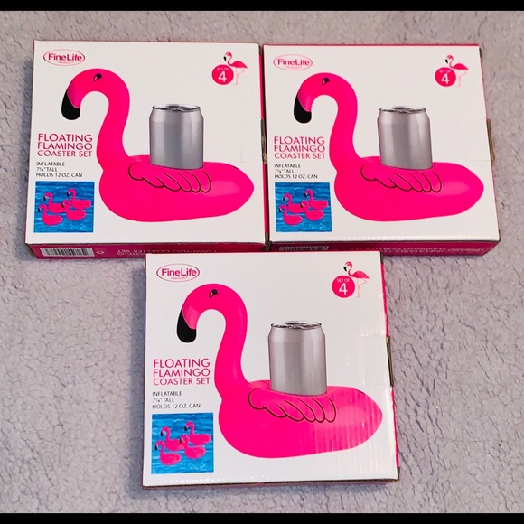 NWT set of 12 floating Flamingo coasters! - Picture 1 of 6